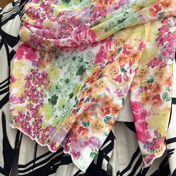SHEIN Multicolor Floral Swim Sarong in Pink, Yellow & Green - Picture 5 of 5